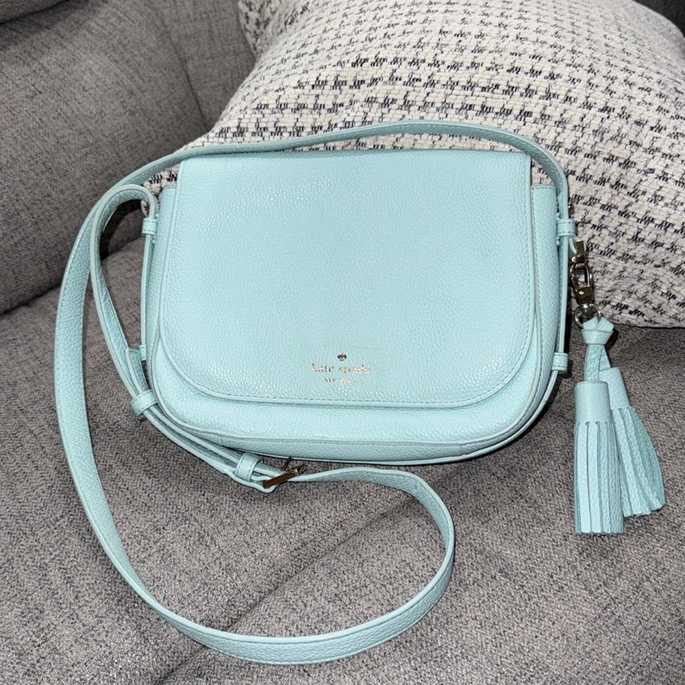 NWT Kate Spade Orchard Street PENELOPE Crossbody Bag Grace Blue with Tassels